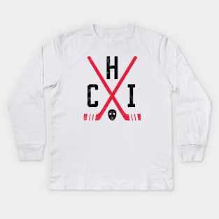 CHI Retro Sticks - White Kids Long Sleeve T-Shirt